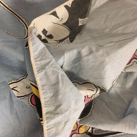 Vintage Disney Minnie Mouse Fitted Bed Sheet Twin Blue High Heels Flower Cutter - Picture 2 of 4